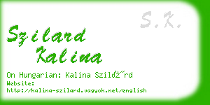 szilard kalina business card